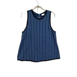 Anthropologie postmark‎ Textured swing Blue Sleeveless Tank Top Women's Large